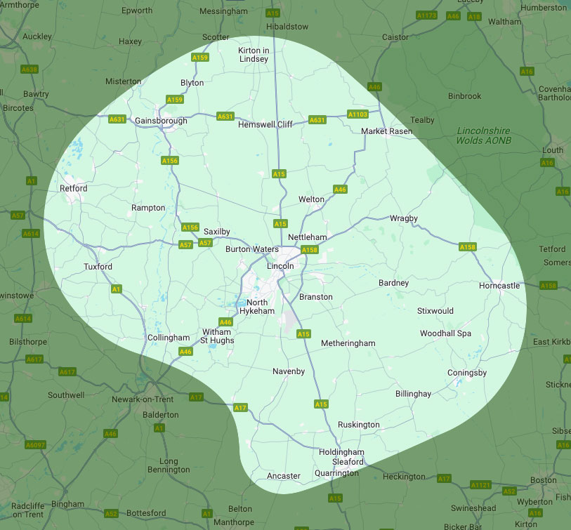 The area we cover in Lincolnshire